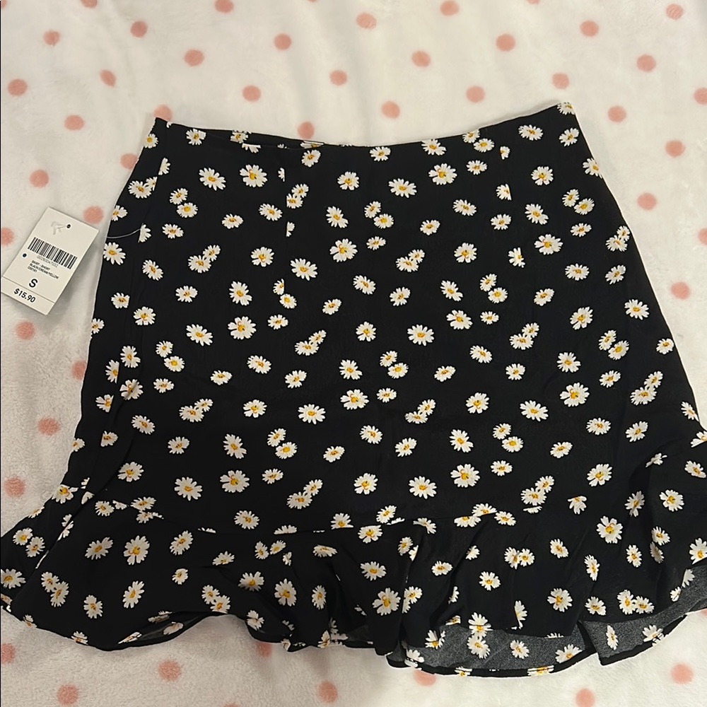 Floral Black Skirt